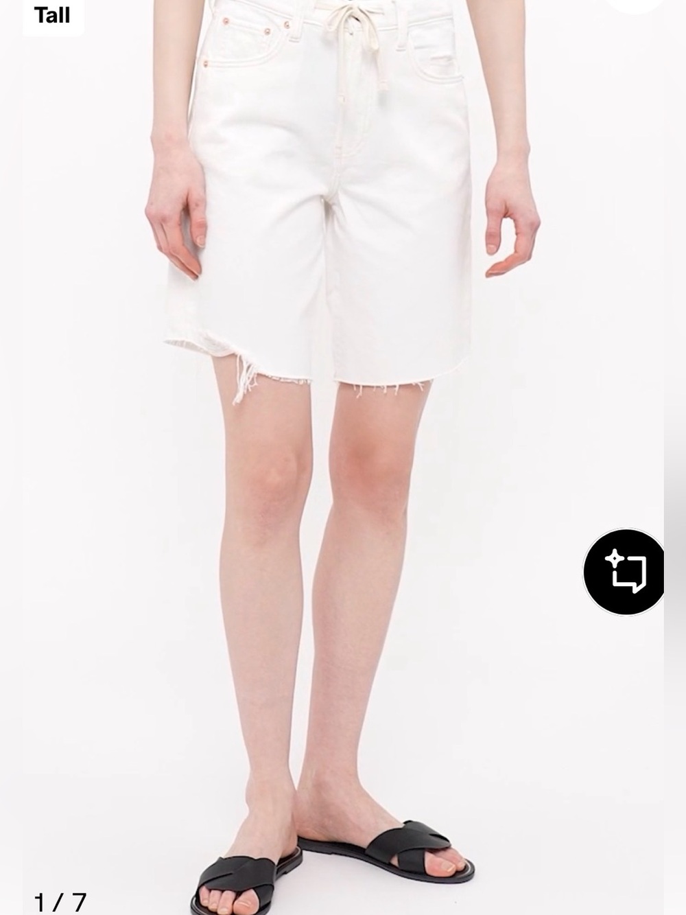 GAP Horseshoe Loose Bermuda Shorts 7" White Denim 31/12 Coastal Neutral Relaxed